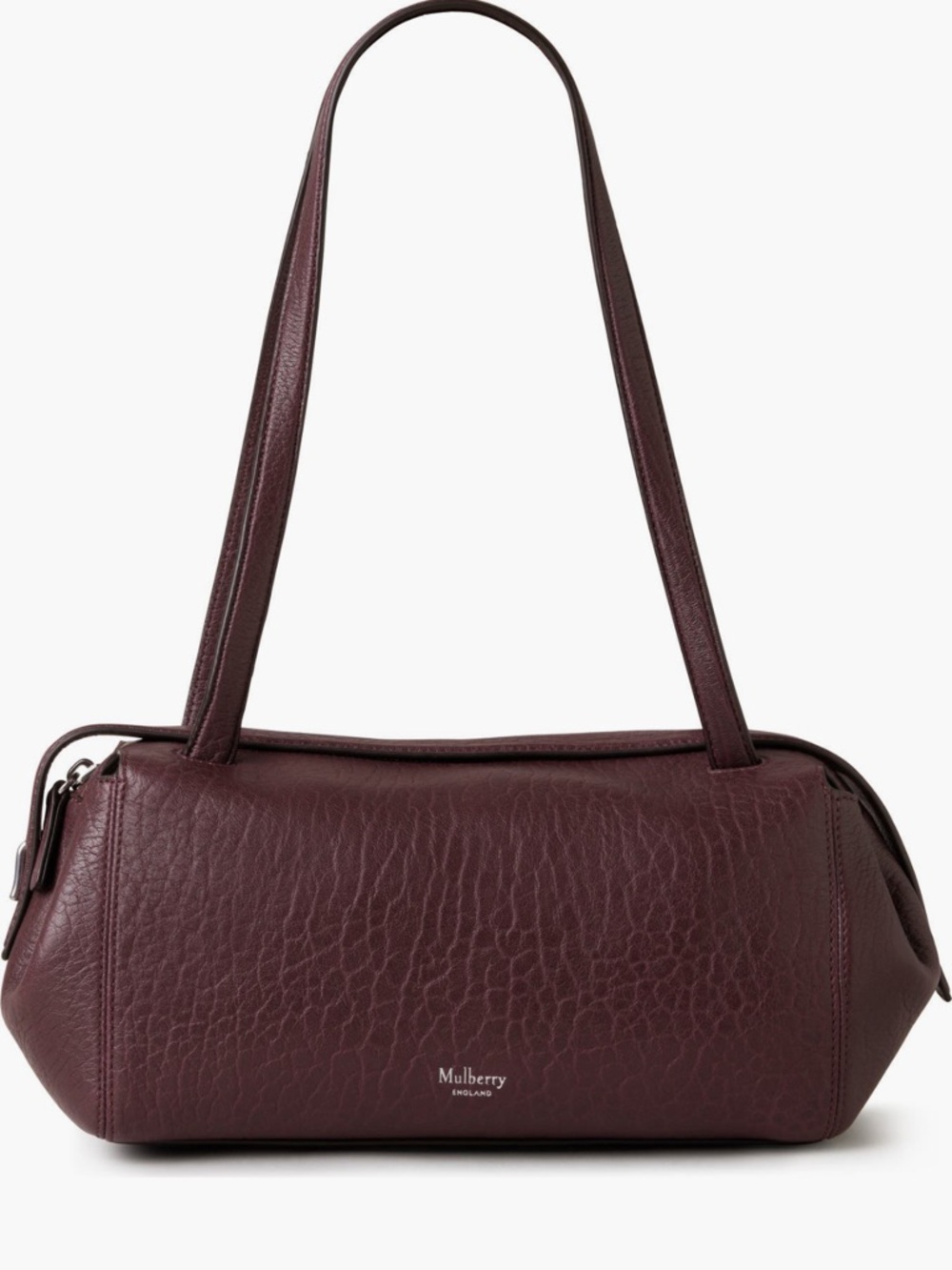 Mulberry Small Meadow Bag Black Cherry w Silver Hardware